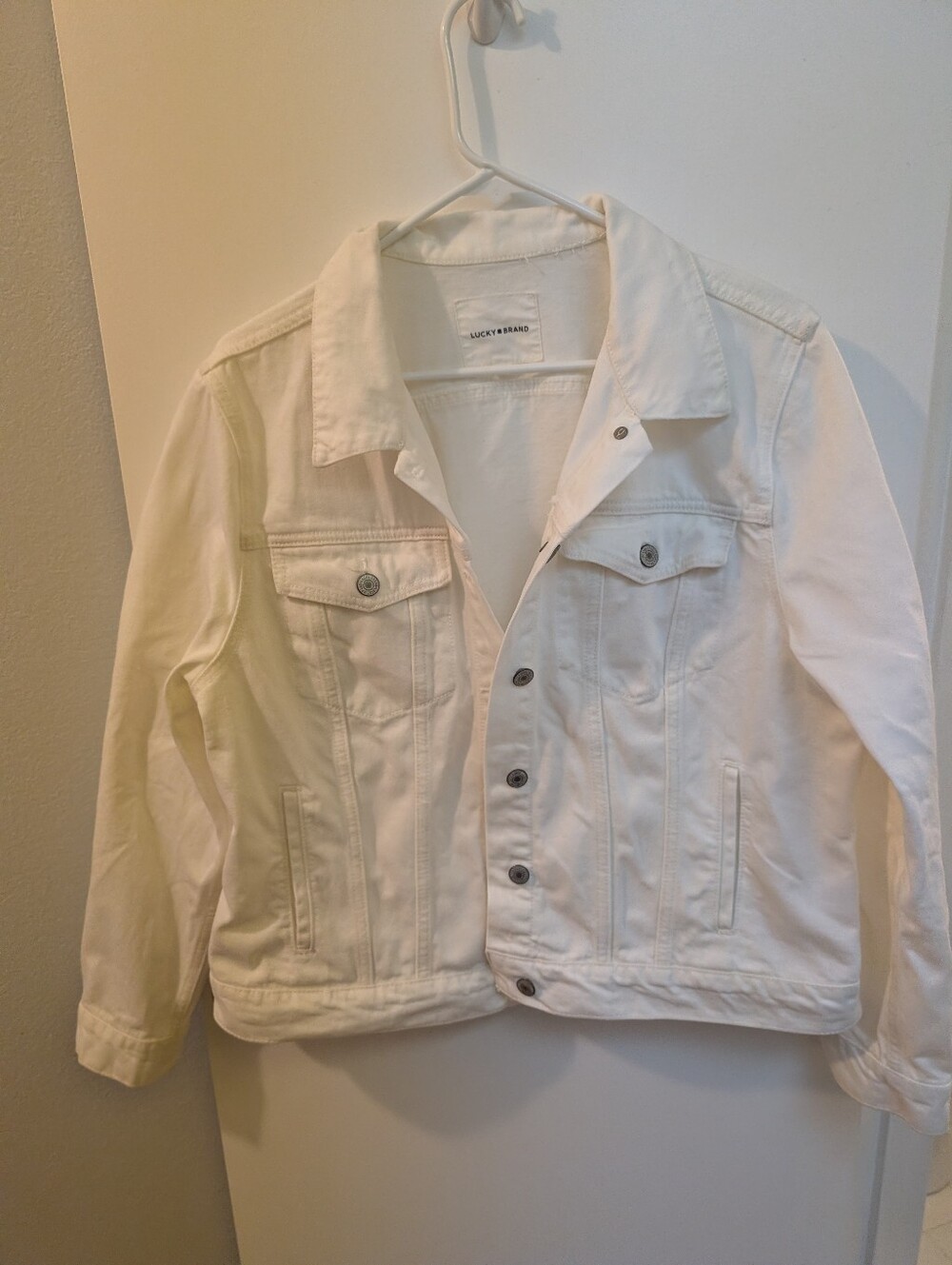 Lucky Brand White Womens Denim Jacket - Size XL